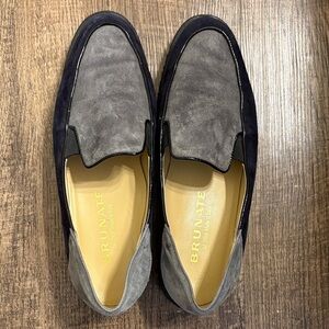 Brunate Gray and Navy Women's Loafers Made in Italy NEW Arch Support